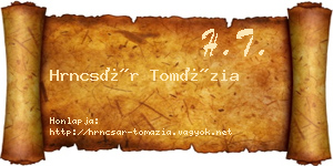 Hrncsár Tomázia névjegykártya